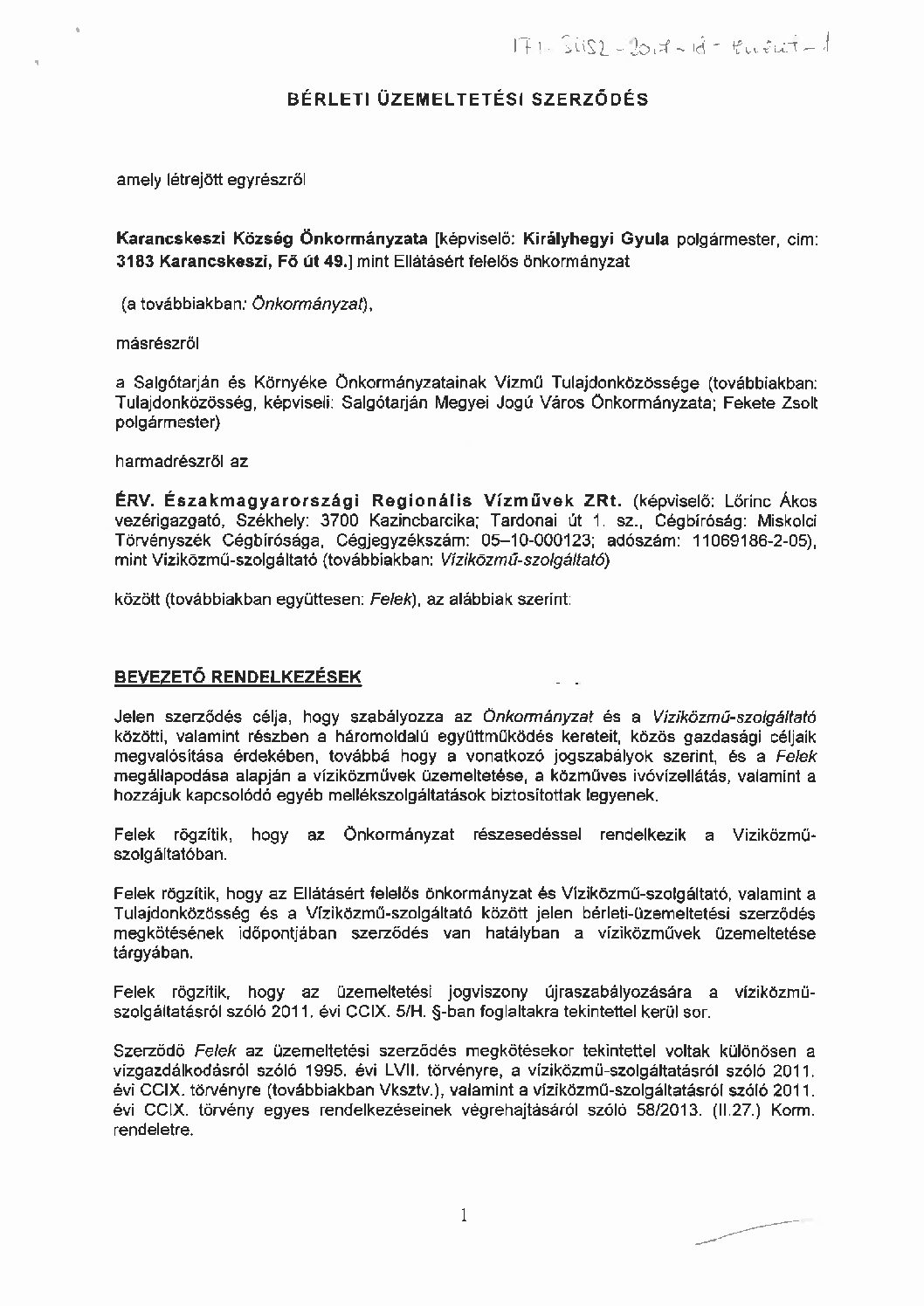 Karancskeszi víziközműrendszer (I-1-Á-4)